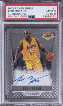 2012-13 Panini Prizm "Autographs" #1 Kobe Bryant Signed Card – PSA MINT 9, PSA/DNA 9